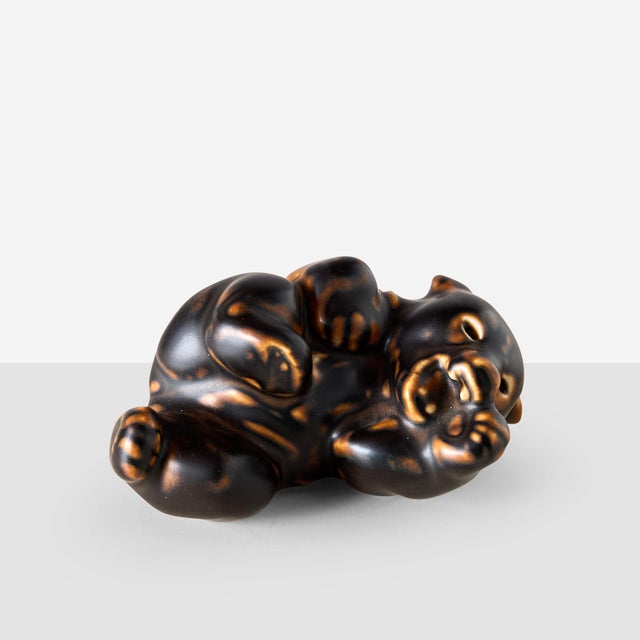 Brown Bear Family Figurines by Knud Kyhn for Royal Copenhagen - Set of 5 For Sale - Image 8 of 10