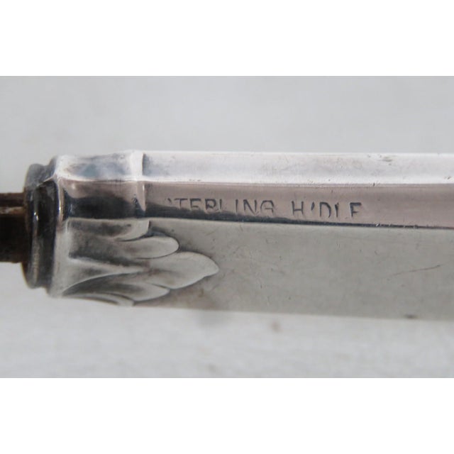 Metal Mid 20th Century Pie Cake Server Stainless Steel Blade Sterling Silver Handle D Monogram For Sale - Image 7 of 8