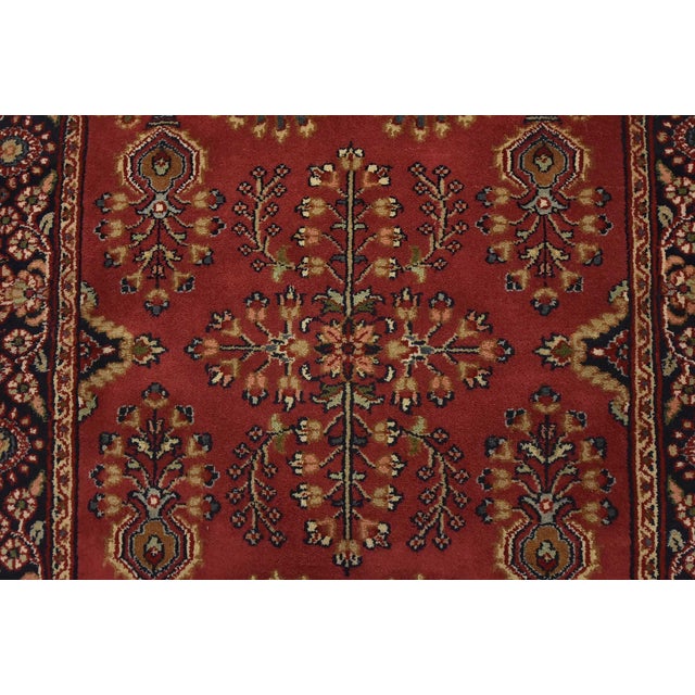 Fine Sarouk Runner 2’6” X 11’6” Pink Wool Traditional Hand-Knotted Rug For Sale - Image 9 of 13