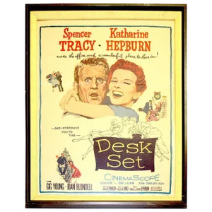 1950s Original Dated & Numbered Tracy And Hepburn 1957 Movie Poster "Desk Set"