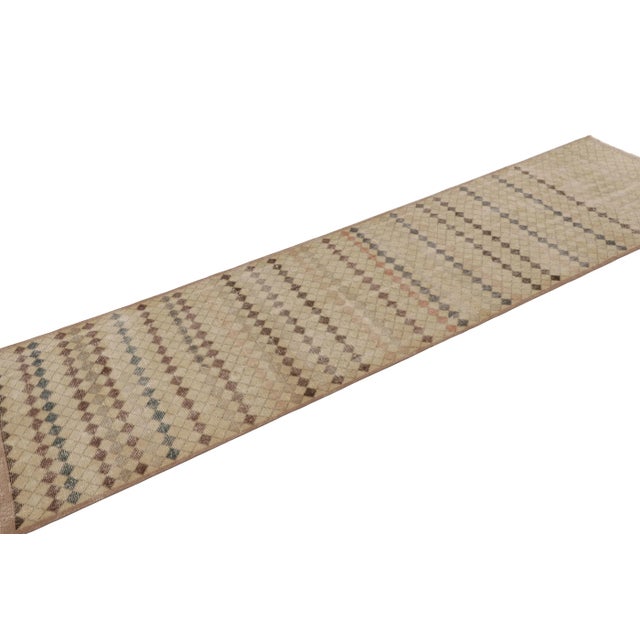 1950s Vintage Turkish Runner, Mosaic-Inspired Multicolor Geometric Design - Rug & Kilim For Sale - Image 5 of 8