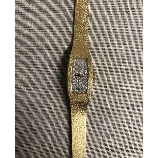 1960s Mid Century Gold Diamond-Encrusted Women's Wristwatch by Omega For Sale - Image 5 of 10