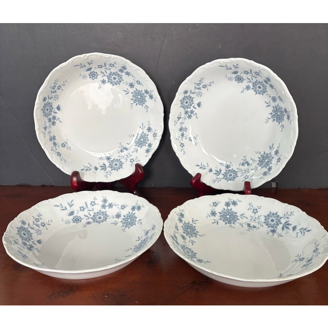 Baroque Christina Bavarian Blue Porcelain Dessert Bowls, Set of 4 – West Germany For Sale - Image 3 of 6