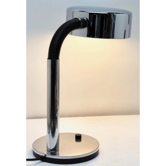 Metal Large Black & Chrome Flex Desk Lamp from ADT Leuchten, Germany, 1960s For Sale - Image 7 of 11