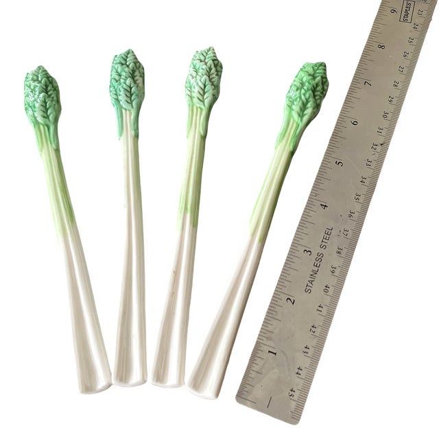 Traditional 1970s Italian Ceramic Celery Stalk Swizzle Sticks Stirrers Bloody Mary Cocktails For Sale - Image 3 of 4
