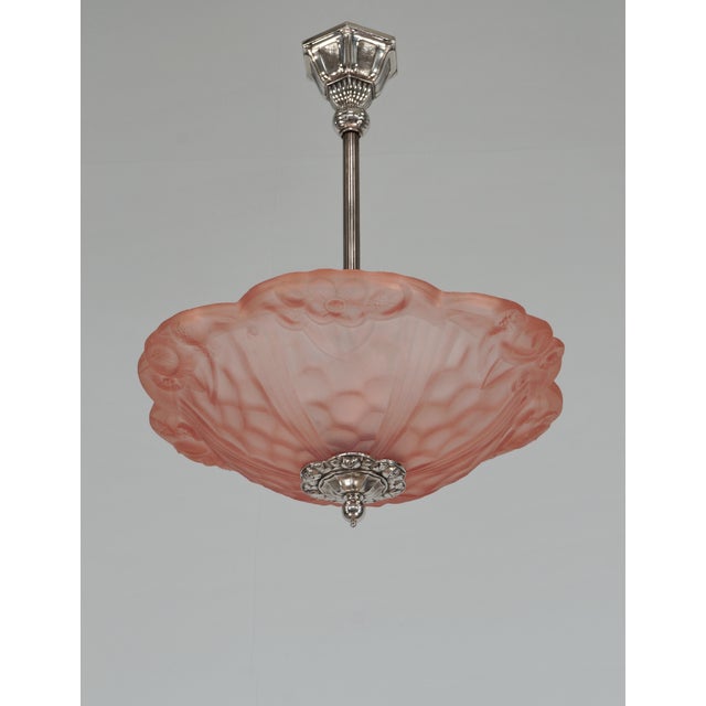 Art Deco French Art Deco Pendant Light by Degue 1930 France For Sale - Image 3 of 14