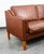 Mid Century Danish Modern Sofa Couch Brown Leather 2 Seat Settee Vintage Denmark For Sale - Image 9 of 11