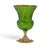 Lime Green Art Glass Vase With Gilded Floral Pedestal, Neoclassical Revival For Sale - Image 4 of 8