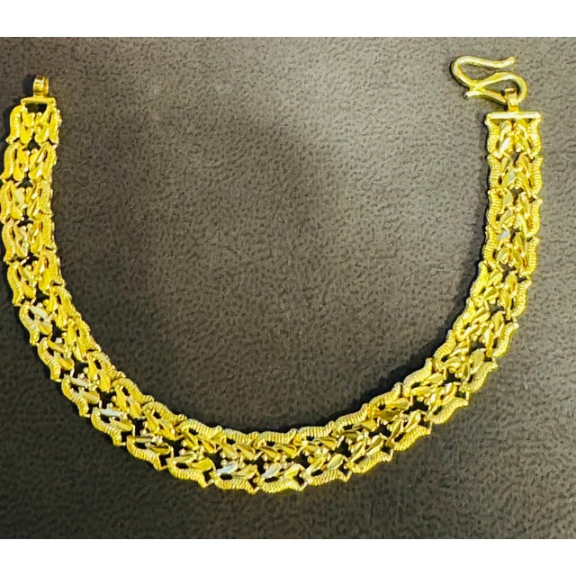 Early 21st Century Multi Link 24 Karat Pure Yellow Gold Solid Bracelet, 15.4 Gm, Unisex , 7 INCH For Sale - Image 5 of 18