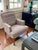 This handsome side chair has beautiful details and could work in any room. The fabric is also handsome, but is starting to...