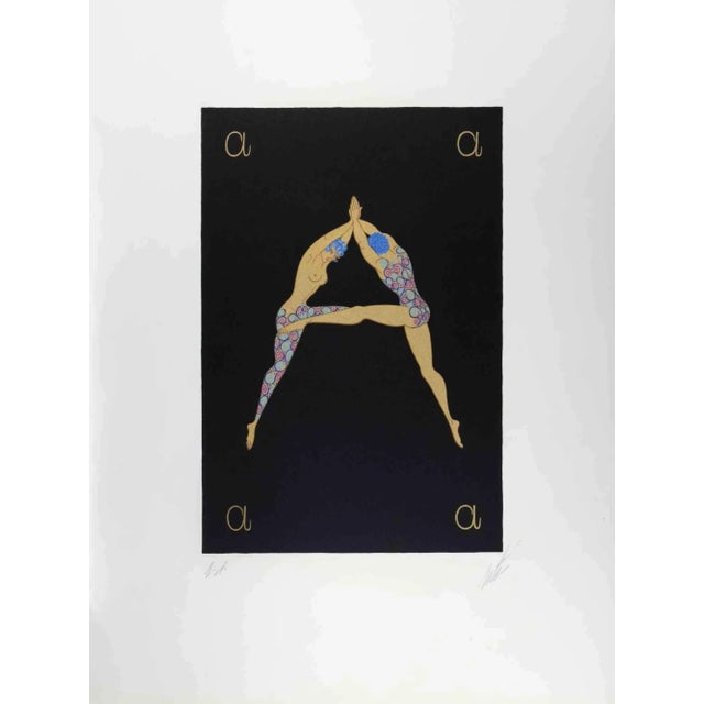 Erté, Letter A, 1976, Lithograph For Sale - Image 4 of 4