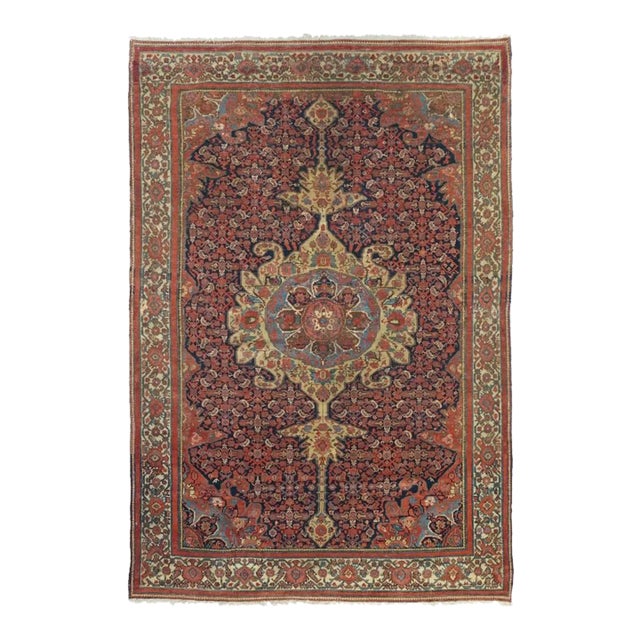 Antique Malayer Rug 4'5'' x 6'3'' For Sale