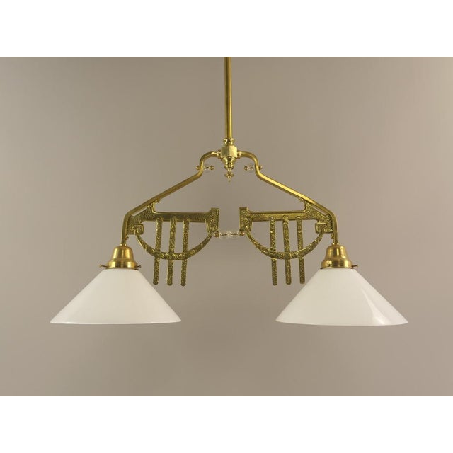 Art Deco Viennese Brass Hanging Lamp, 1920s For Sale - Image 13 of 18