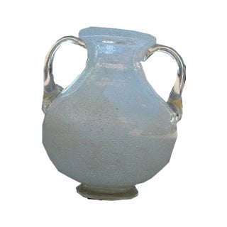 White Murano Glass Vase from Seguso, 1940s For Sale