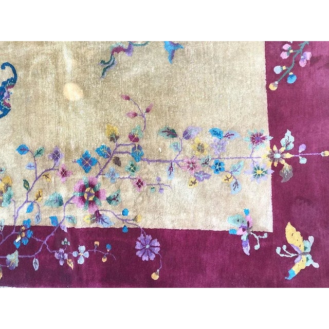 Art Deco Antique Gold Ground Art Deco Chinese Rug For Sale - Image 3 of 7