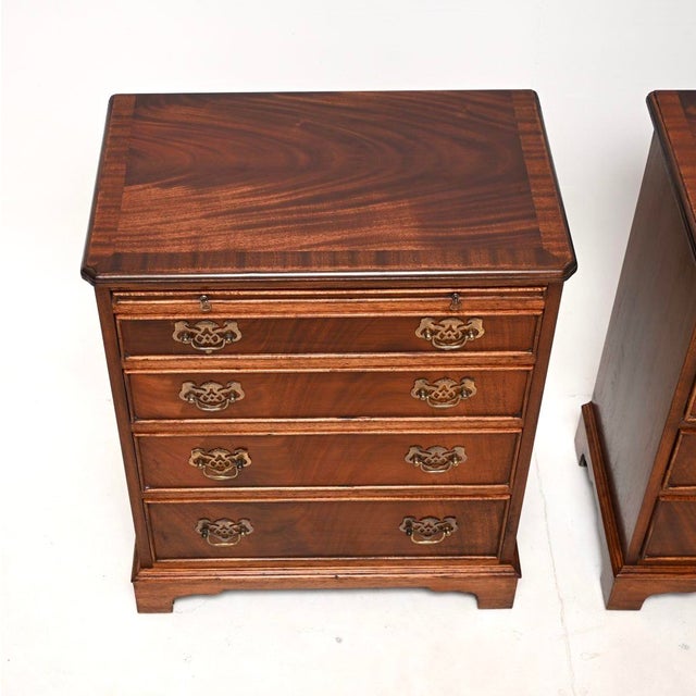 Brown Mahogany Chests of Drawers, 1950, Set of 2 For Sale - Image 8 of 12
