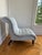 Modern Tufted Blue Slipper Chairs (Pair) For Sale - Image 3 of 6