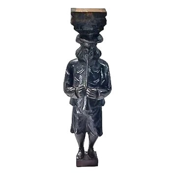 Antique Hand-Carved Musician Corbel For Sale