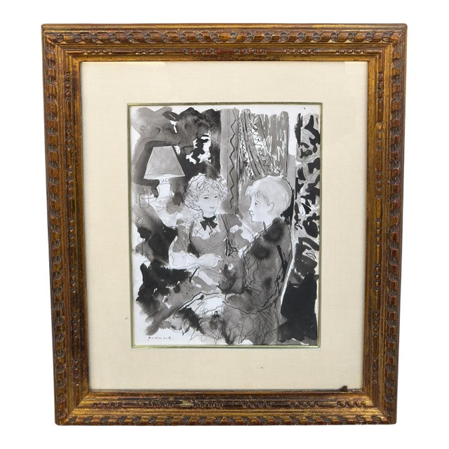 Rare Original Emilio Grau Sala Parisian Watercolor Painting For Sale