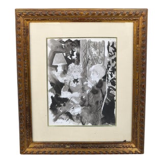 Rare Original Emilio Grau Sala Parisian Watercolor Painting - Joanna Carson Estate For Sale