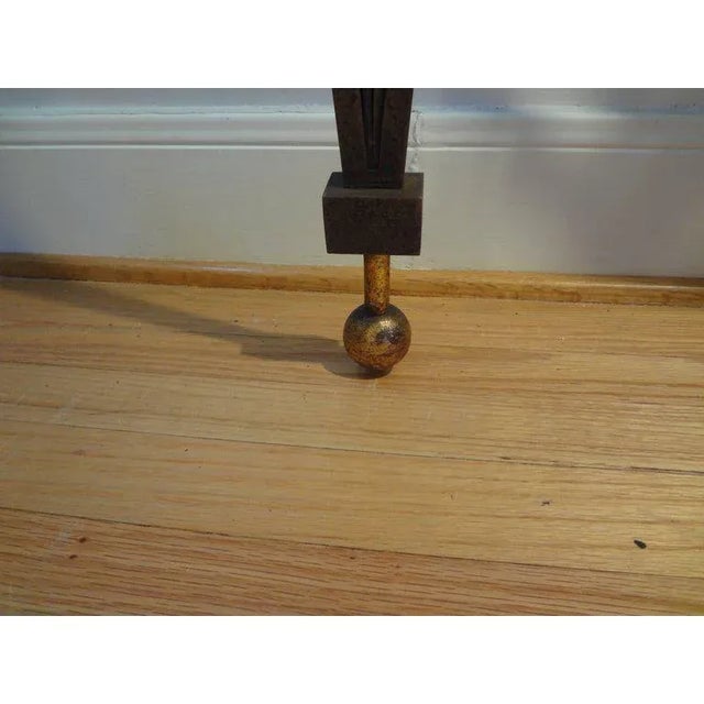 Metal French Neoclassical Gilbert Poillerat Style Wrought Iron Console Table For Sale - Image 7 of 10