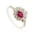 Not Yet Made - Made To Order 18k Gold Mozambique Natural Ruby & Diamond Floral Halo Cocktail Ring Size 5 For Sale - Image 5 of 16