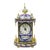 Vintage Chinese Cloisonne Brass Figural Porcelain Enamel Mantel Clock For Sale