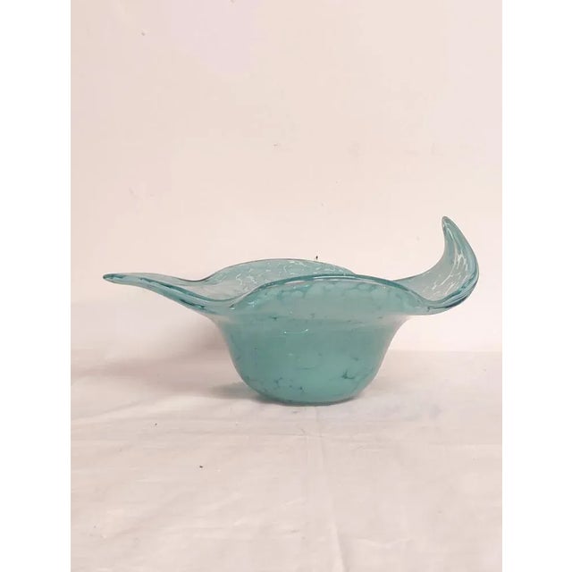 Italian Murano Blue Crystal Bowl, 1980s, in Very Good conditions. Designed 1960 to 1969