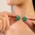 Modernist Fine Silver Emerald & Diamond Cluster Stud Earrings- A Pair For Sale - Image 6 of 11