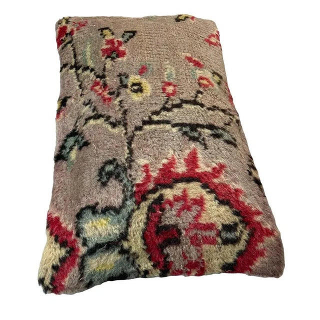 Vintage Handmade Rug Cushion Cover For Sale - Image 9 of 11