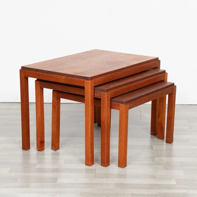 Brown Mid-Century Mahogany Nesting Tables by Gordon Russell, 1960s, Set of 3 For Sale - Image 8 of 8