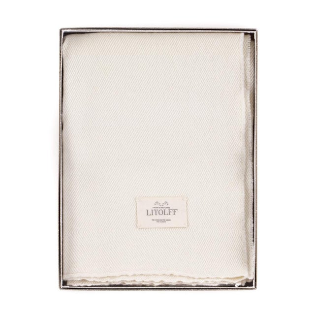 Handwoven Blanket in Blue by Litolff, Germany For Sale - Image 10 of 16