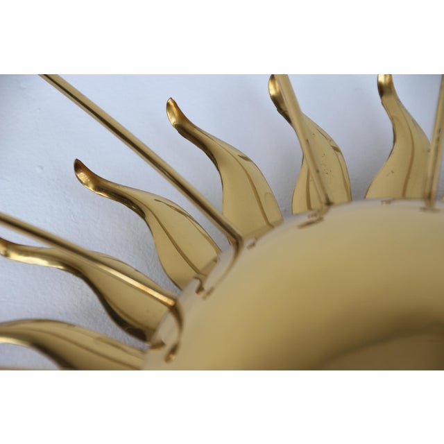 Sunburst Sputnik Wall Lamp in Brass, 1950s For Sale - Image 9 of 16