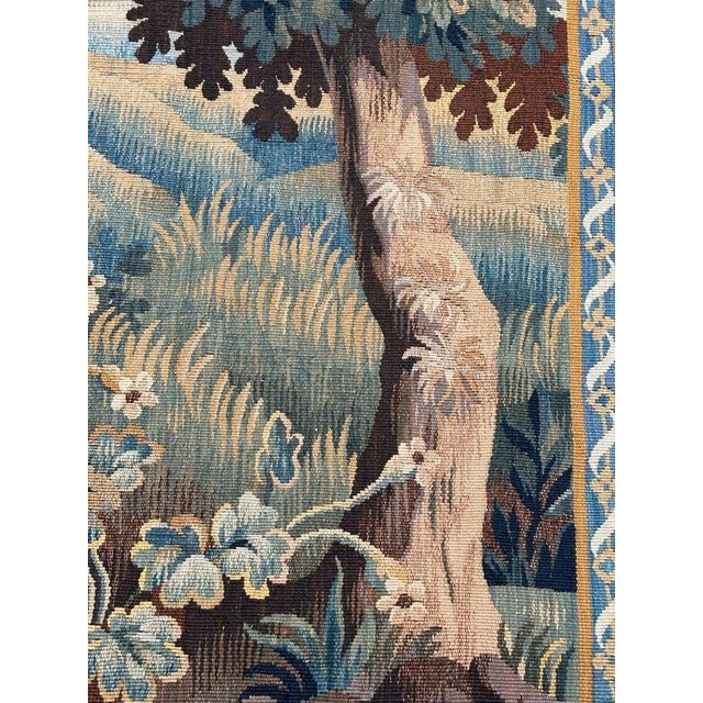 Vintage French Aubusson Tapestry in Silk and Wool, 1940s For Sale - Image 9 of 18