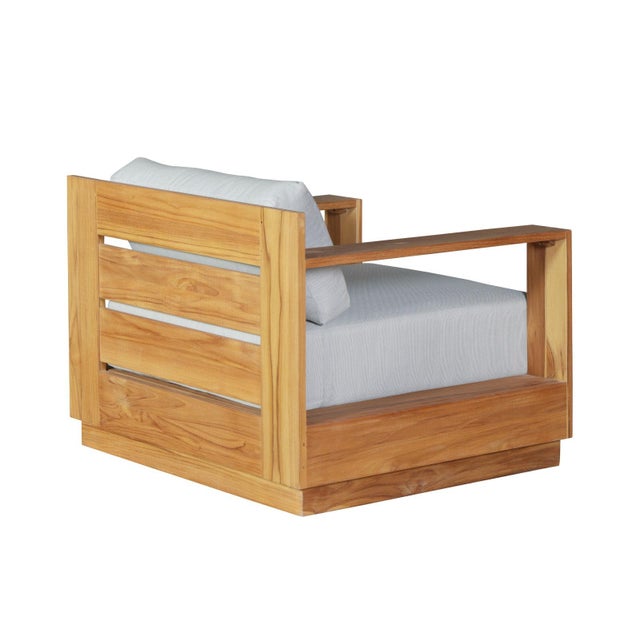 Imperial Grove Outdoor Solid Teak Wood Armchair For Sale - Image 11 of 13