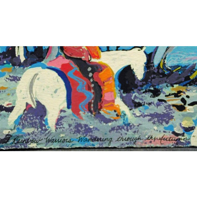 Paper Earl Biss "Rainbow Warriors Wondering Through the Autumn" Unframed For Sale - Image 7 of 8