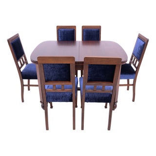 Art Nouveau Table with Chairs, Poland, 1930s For Sale