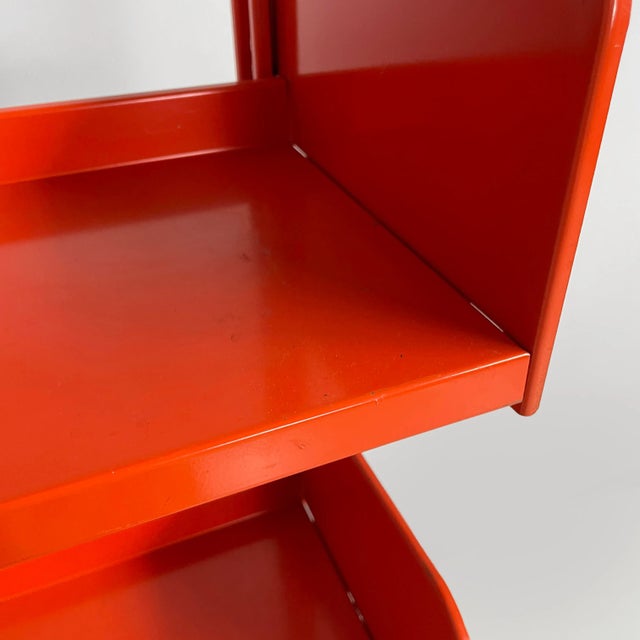 Industrial Modern Italian Orange Metal Bookcase Congresso by Lips Vago, 1970s For Sale - Image 15 of 18