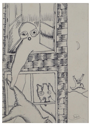 Jean-Claude Silbermann, Sneaky Signs, The Fall, Original Ink Drawing