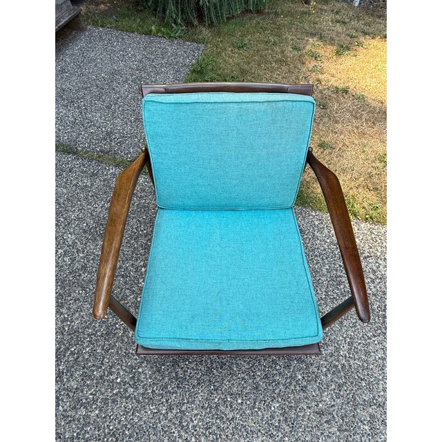 Ib Kofod-Larsen Kofod Larsen for Selig Mid Century Walnut Lounge Chair For Sale - Image 4 of 8