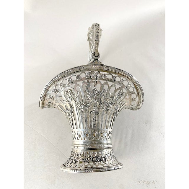 C1890 German Breidenstein Silver Glass Basket - 1 Pc For Sale - Image 6 of 13
