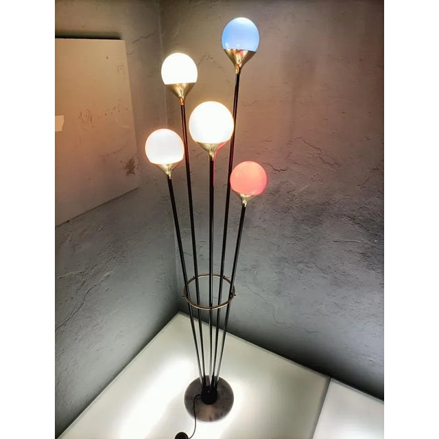 Iron, Brass & Marble Alberello Floor Lamp from Stilnovo For Sale - Image 6 of 18