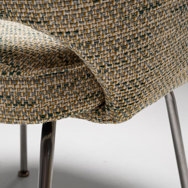 Green Model 71 Dining Chair in Green-Yellow Pierre Frey Fabric by Eero Saarinen for Knoll, 1960s For Sale - Image 8 of 12