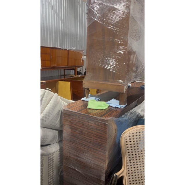Brown French Mid-Century Modern Sideboard / Buffet With Bar Cabinet, C. 1940 For Sale - Image 8 of 8