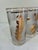 A decorative set of five vintage Libbey glass tumblers featuring frosted grounds embellished with metallic gold foliage...