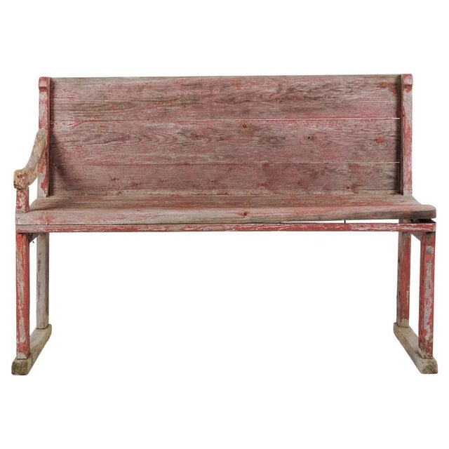 Red Red Bench in Pine Wood, 1860s For Sale - Image 8 of 8
