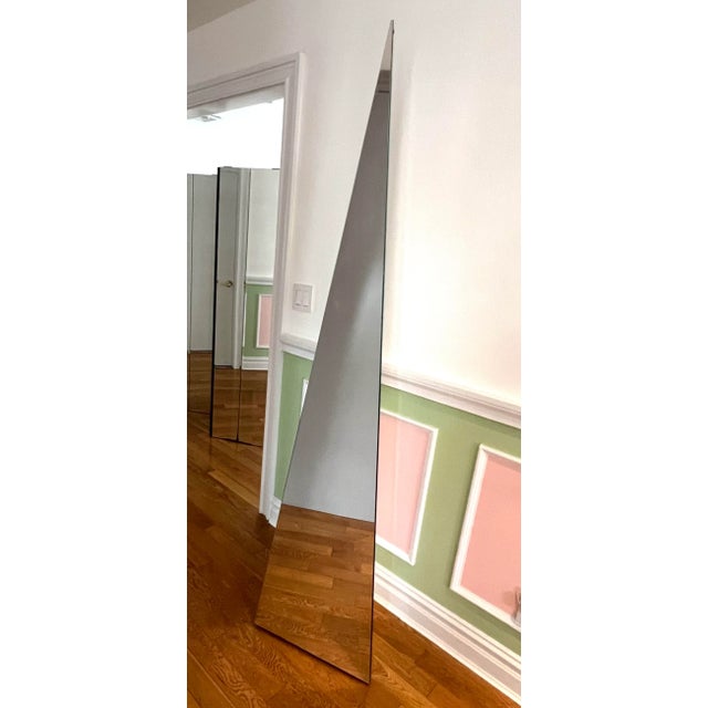 Ello 1980s Triangle Pyramid Full Body Floor Mirror For Sale - Image 4 of 8