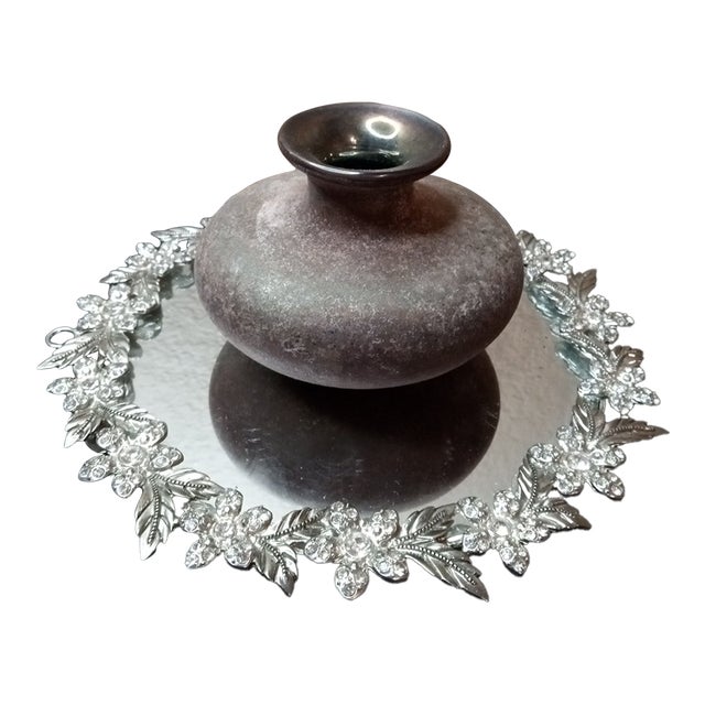 1960s Gorgeous Signed J Diller Iridescent Glazed Raku Squat Vase For Sale