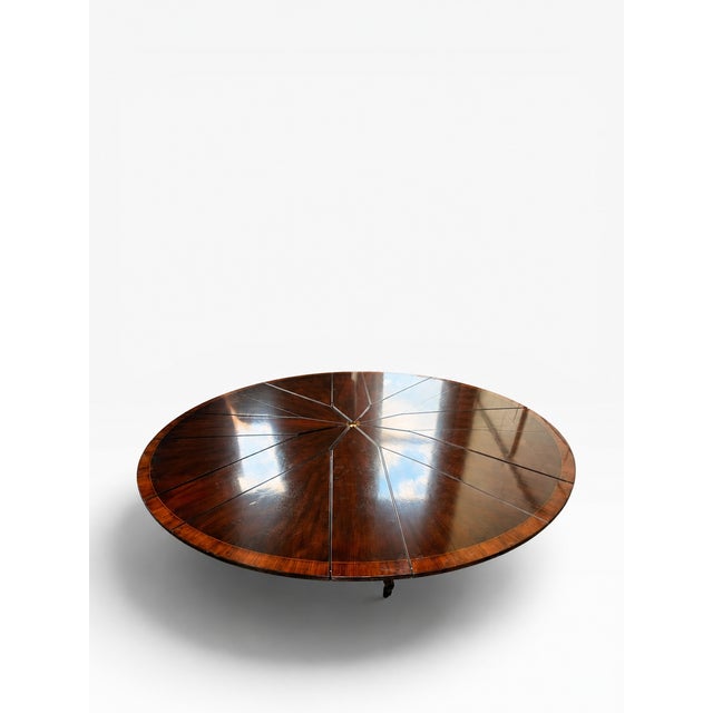 2010s Smith & Watson Mahogany Radial Jupe Expansion Round Dining Table For Sale - Image 5 of 14