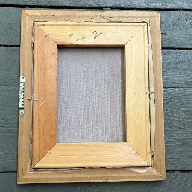 1980’s Original Abstract Schnauzer Dog Painting Signed Wood Frame For Sale - Image 4 of 4